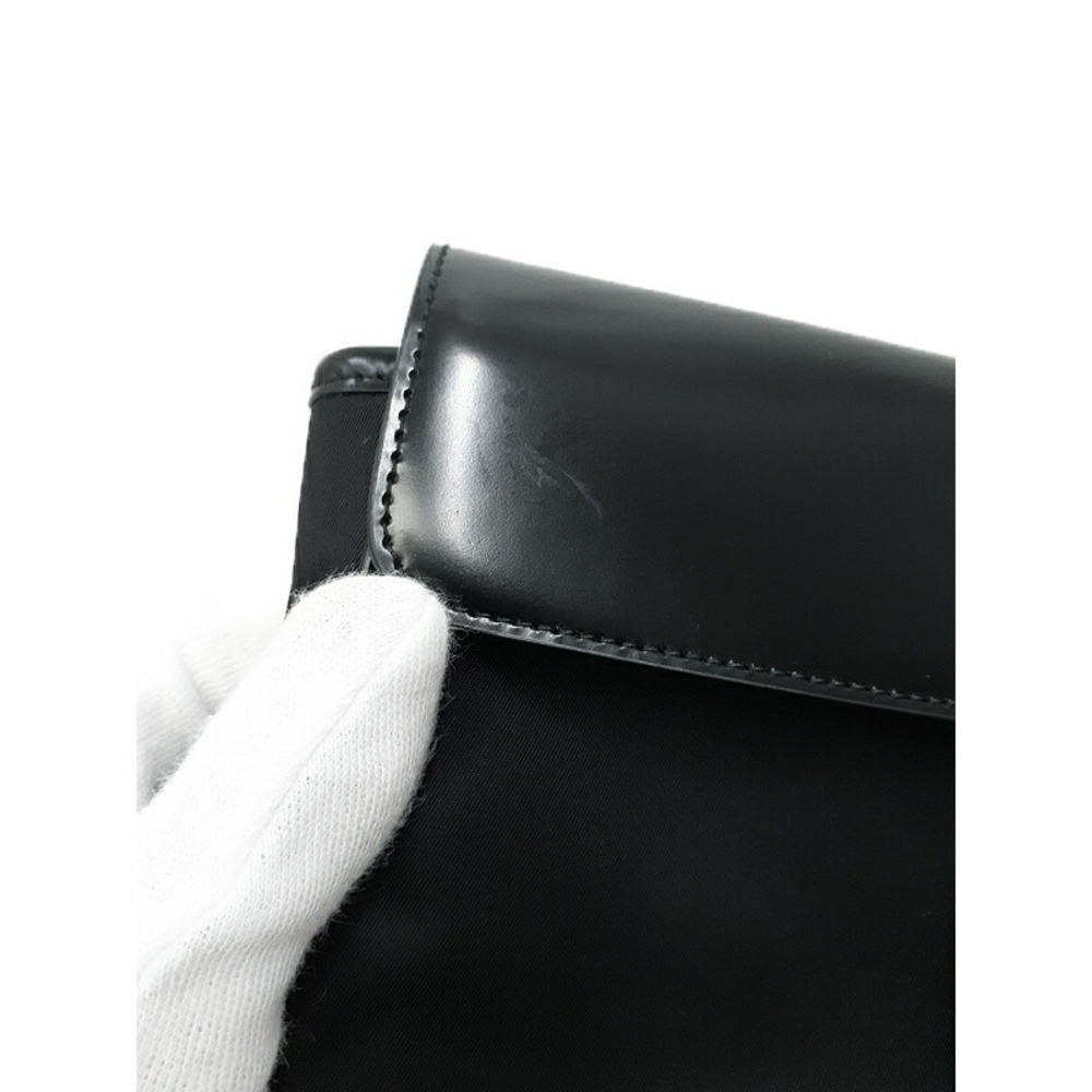 Prada ReNylon Leather Messenger Crossbody Bag Black - Picture 4 of 9
